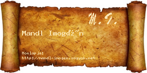 Mandl Imogén névjegykártya